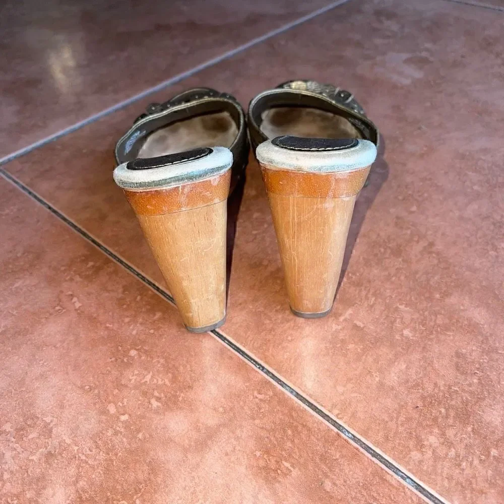 Enzo Angiolini Bronze Clogs
